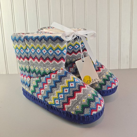 NWT Boden Fairisle Slipper Boots EU Size 33 or Size US Size 7 Kids - Picture 1 of 9